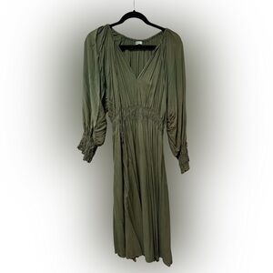 Khush Whimsygoth Coquette Peasant Garden Fairy Deep Green Tiered Maxi Dress